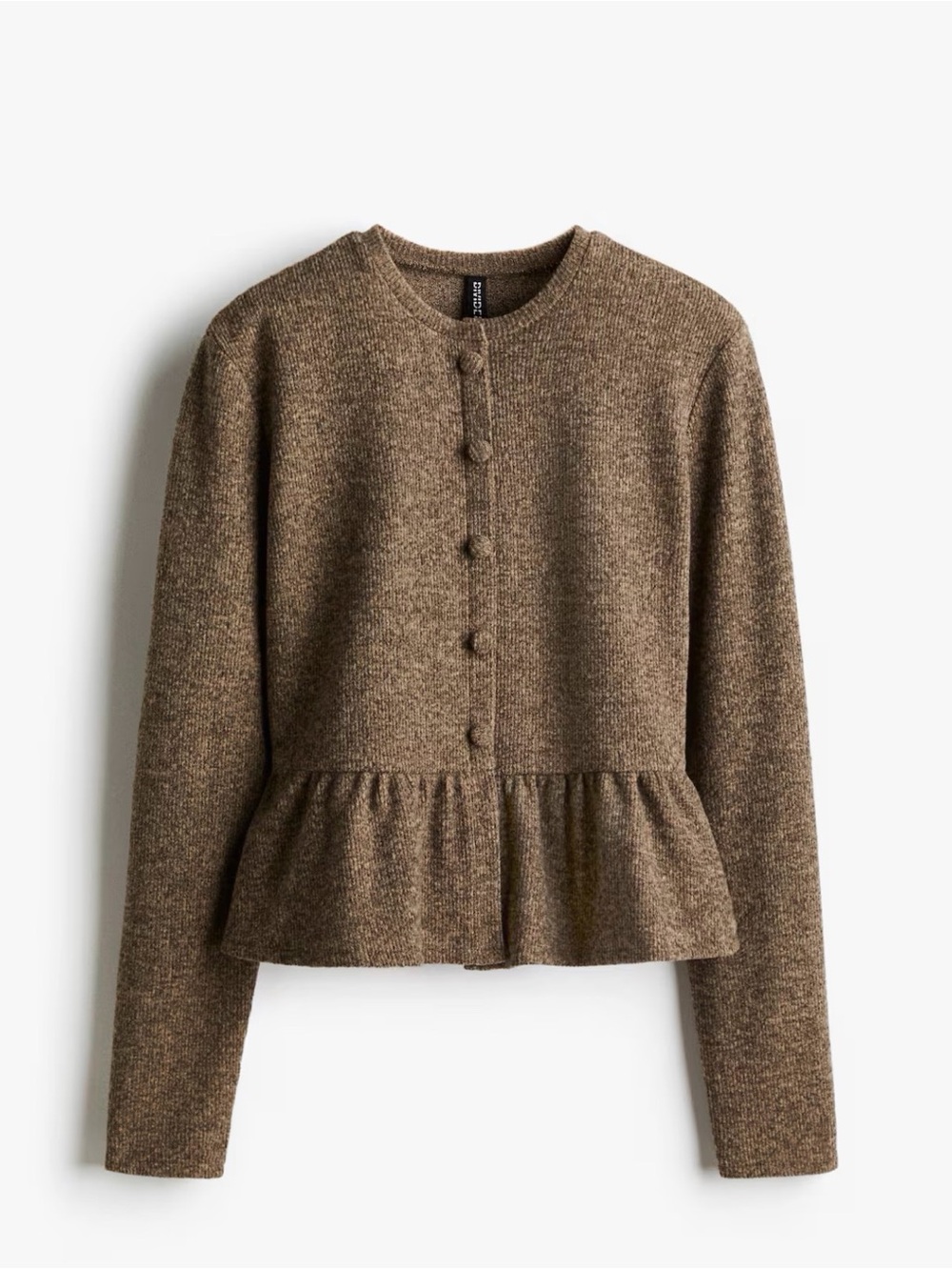 H&M Brown Peplum Knit Cardigan
